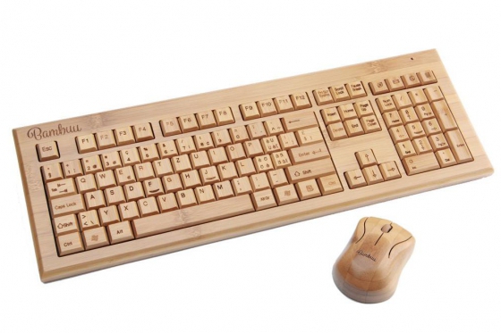 Bambus Tastatur - mit Funkmaus Bambuu  