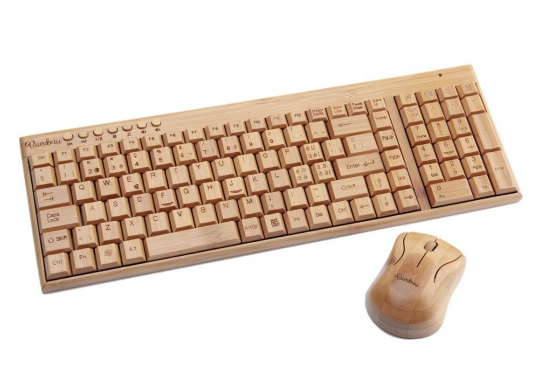 Clavier en bambou - Avec souris sans fil Bambuu  