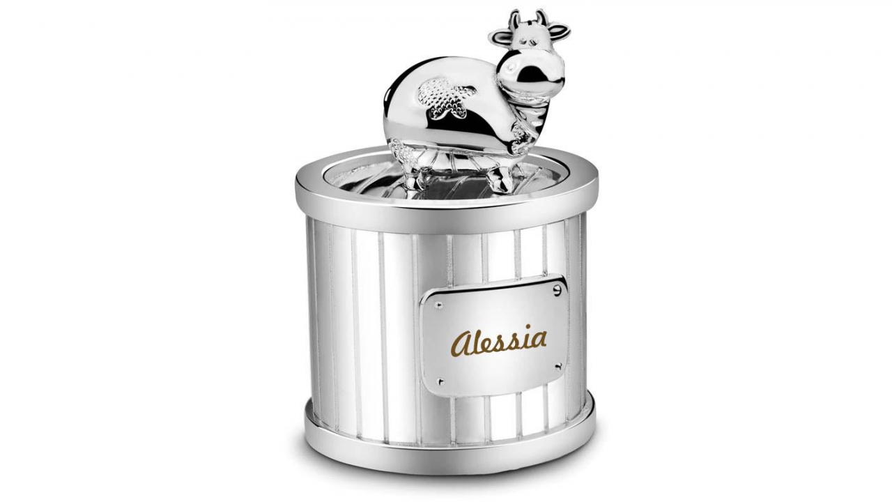 Boîte à dents de lait Vache, Personnalisé | Metal argenté | Cadeaux24