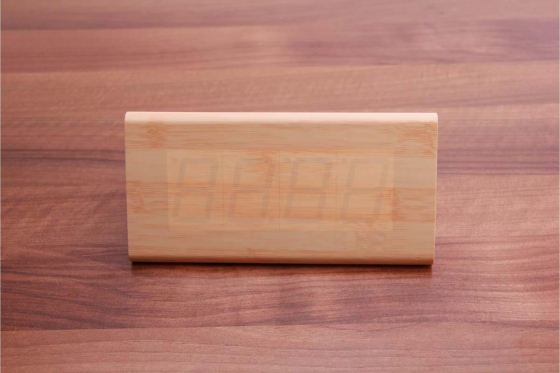Wooden LED Wecker - The Temple bambus 2 