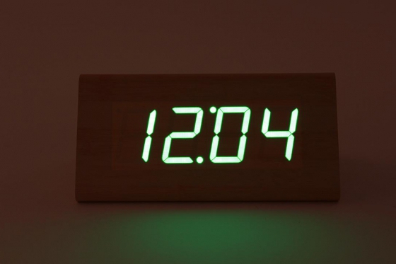 Wooden LED Wecker - The Temple bambus 3 