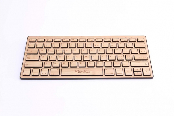 Bambus Tastatur - Bluetooth - in flachem Design 1 