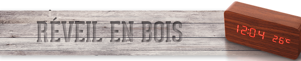 Réveil LED en bois