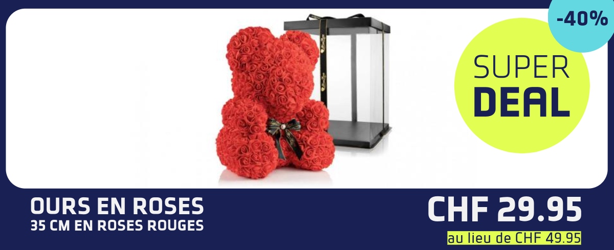 Ours en roses 35 cm- Cyber Deal