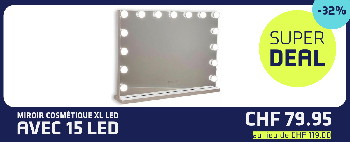 Miroir cosmétique XL LED - Cyber Deal