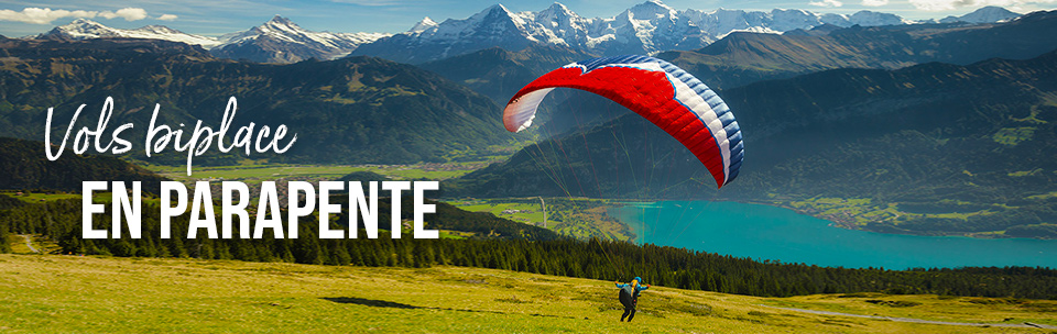 Vols en parapente biplace