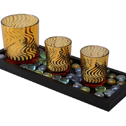 Set de bougeoirs avec des bougies LED, 3 pièces