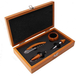 Wein Accessoire-Set, 5 teilig - aus Bambus
