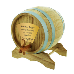 Eichen-Holzfass, 3 Liter, mit Gravur
