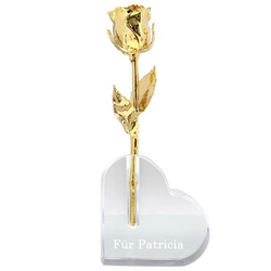 Herz Blumenvase, mit Gravur