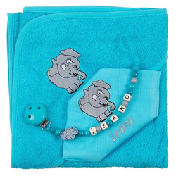 Set cadeau éléphant, personnalisable, 3-pièces