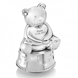 Tirelire ours, Avec horloge musicale, personnalisable 