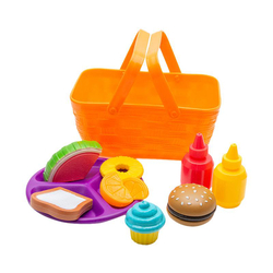 Panier pique-nique orange, Avec accessoires