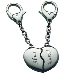 Schlüsselanhänger Broken Heart, Personalisierbar mit Gravur