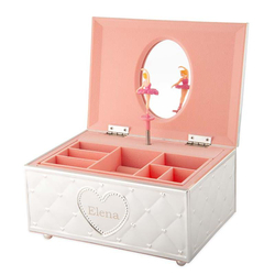 Schmuckkästchen Ballerina, personalisierbar, versilbert