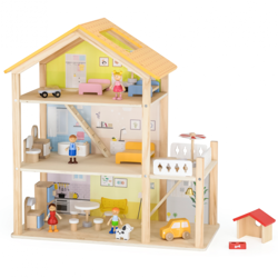 Puppenhaus aus Holz, inkl. Zubehör