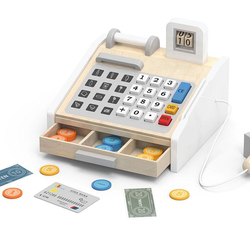 Spielkasse aus Holz, Mit Zubehör