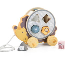 Hérisson à tirer en bois, 2 en 1