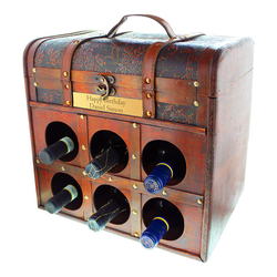 Coffre à vin gravé, vins rouges italiens