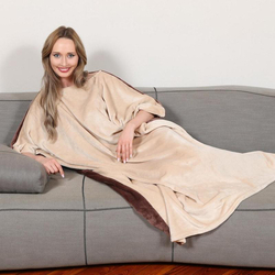 Couverture à enfiler, marron/ beige