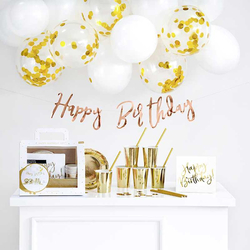 Happy Birthday Party Set, 60-teilig, Gold