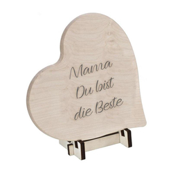 Ahorn Herz, mit Gravur