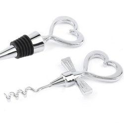 Herz Wein-Set, Flaschenverschluss & Korkenzieher