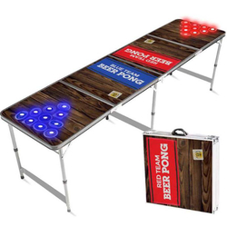 Table Beer Pong LED, bleu vs. rouge