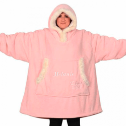 XXL Kuschelpullover Pink, personalisierbar