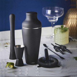 Cocktail Shaker Set, schwarz matt