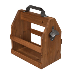 Holz Flaschenhalter, mit Metall-Flaschenöffner