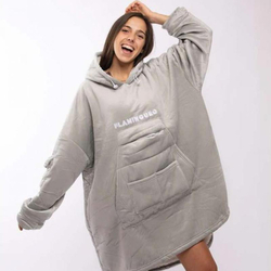 XL Kuschelpullover, mit Bauchtasche + Kapuze