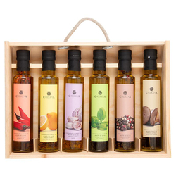 Geschenkset Olivenöl Extra Vergine, in Holzkiste 6 x 250ml