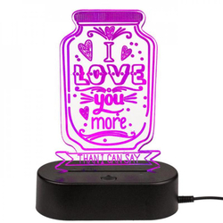 Lampe LED 3D Love, avec changement de couleur