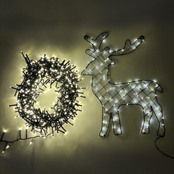 LED Hirsch & Lichterkette, Outdoor