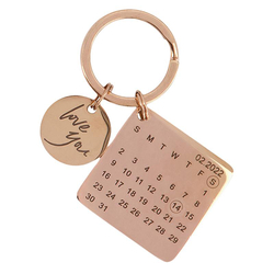 Porte-clés calendrier, rose doré, Personnalisable