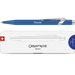 Stylo à bille Caran d'Ache, bleu - avec gravure