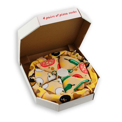 Pizza Socken Set, 4 Paar, Grösse: 41 - 45