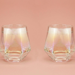 Verres en forme de diamant, avec effet arc-en-ciel