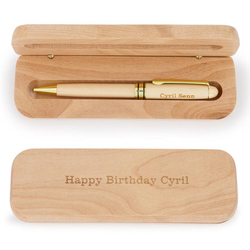 Stylo à bille en bois, avec gravure