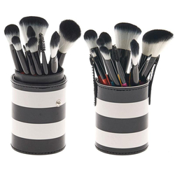 Make Up Pinselset, 10 Stk. in Zebra Pinselbox