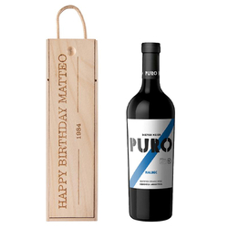 Coffret bouteille de vin personnalisable PURO Malbec 0,75 l , avec gravure