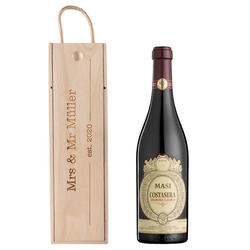 Coffret bouteille de vin avec Amarone della Valpolicella, avec gravure