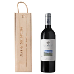 Coffret bouteille de vin avec Le Volte dell`Ornellaia, Avec gravure