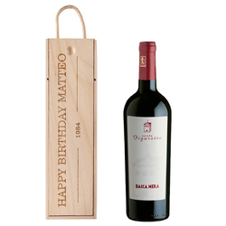 Weinkiste mit Bacca Nera, mit Gravur