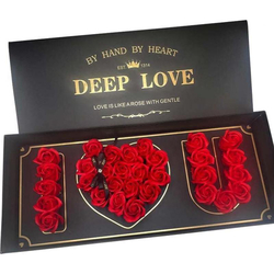 Coffret-cadeau roses éternelles, I love you