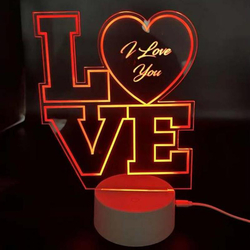 LED Love Lampe, mit Gravur