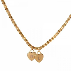 Halskette Lovers Hearts, mit Gravur, gold