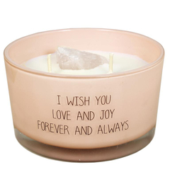 Duftkerze, mit Rosenquarz