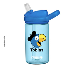Globi Flasche 0.4 Liter - blau, personalisierbar